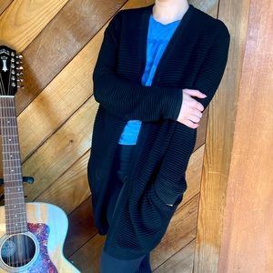 Warm long black cardigan